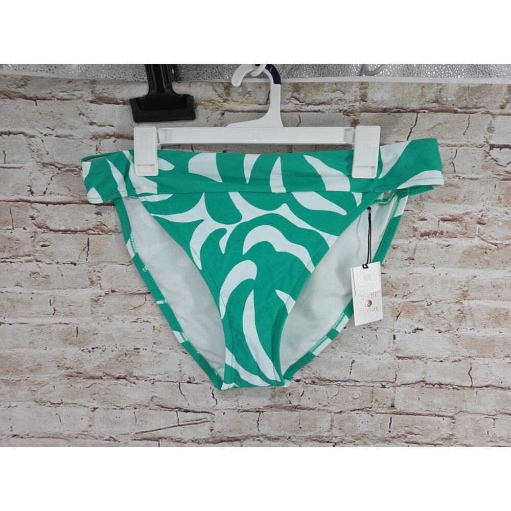 Shade & Shore Womens Large Multicolored Mid-High Waist High Leg Bikini Bottom